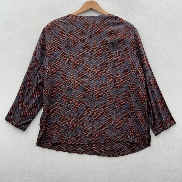 Carole Little Women’s 14 Blouse Top Tunic  Geometric Abstract Bohemian Vintage - Picture 2 of 6